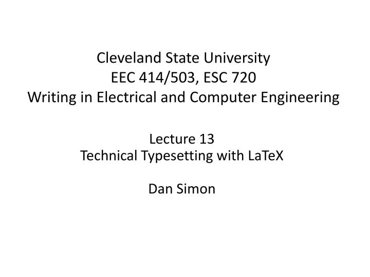 cleveland state university eec 414 503 esc 720 writing in electrical and computer engineering