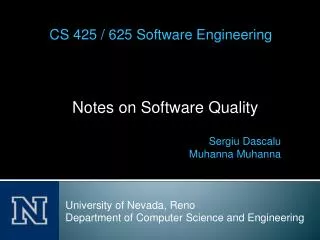 Notes on Software Quality