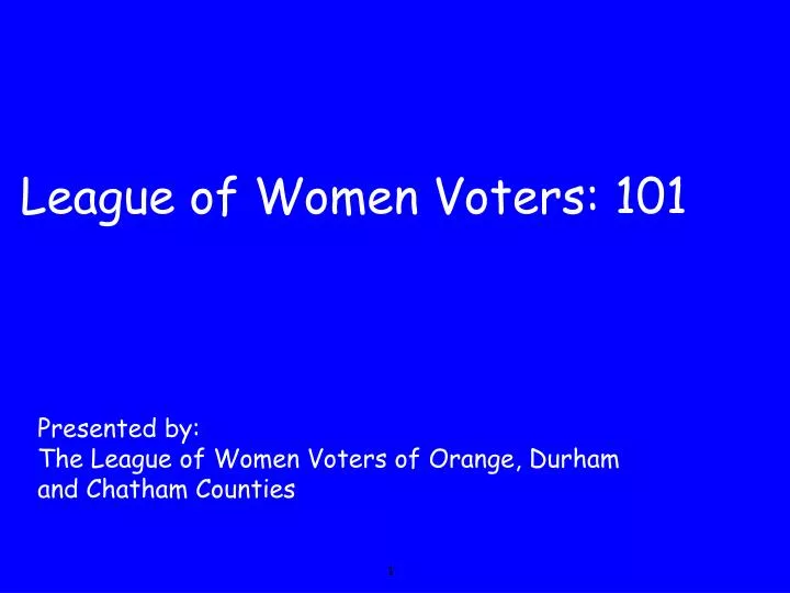league of women voters 101