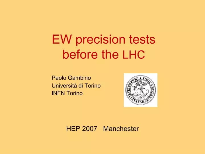 ew precision tests before the lhc