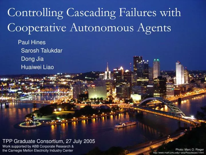 controlling cascading failures with cooperative autonomous agents