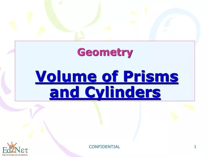 geometry volume of prisms and cylinders