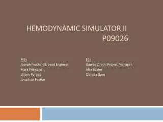 HEMODYNAMIC SIMULATOR II P09026