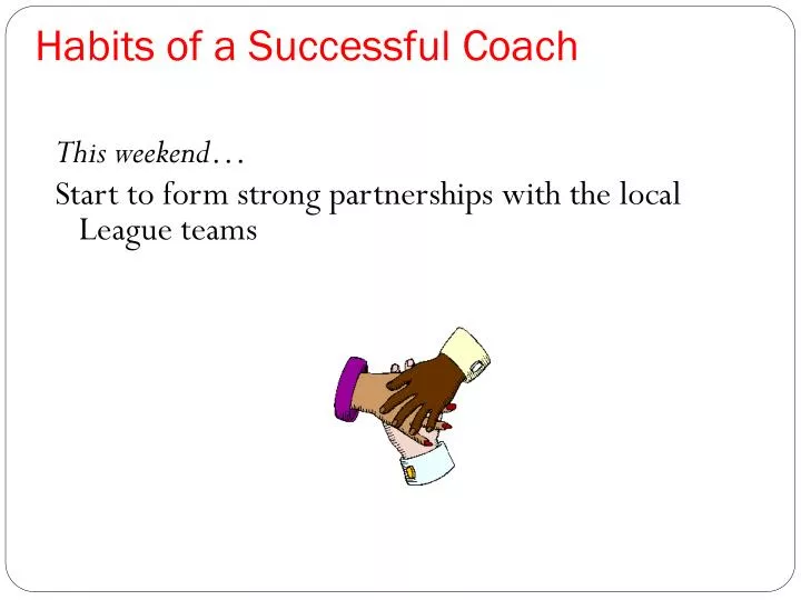 habits of a successful coach
