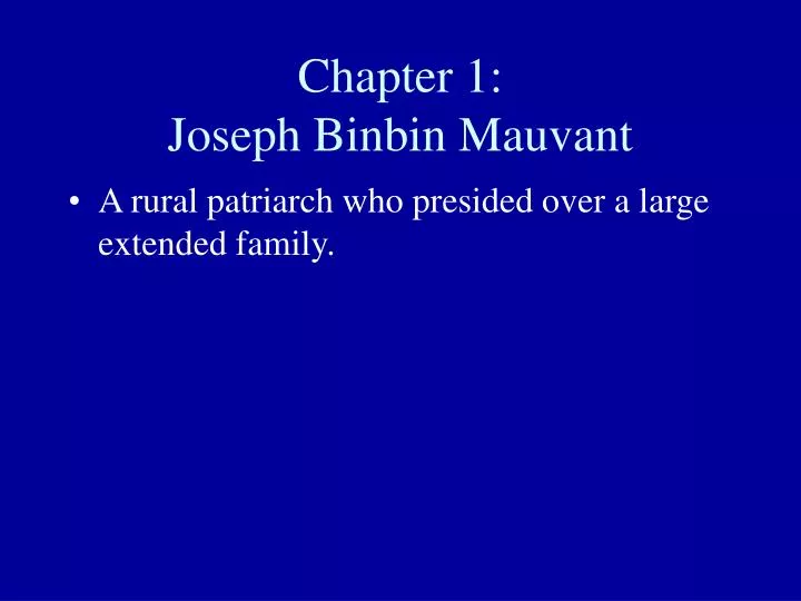 chapter 1 joseph binbin mauvant