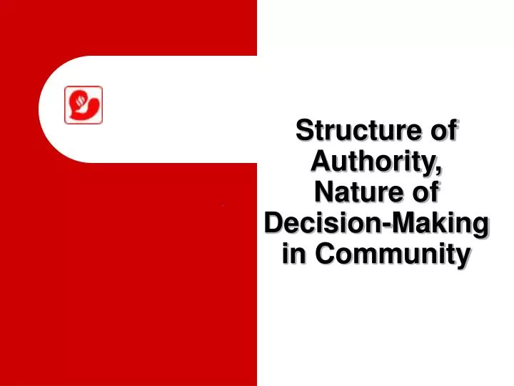 structure of authority nature of decision making in community