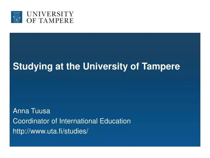 studying at the university of tampere