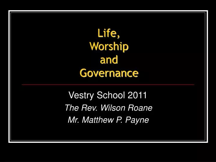 life worship and governance