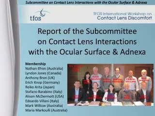 Report of the Subcommittee on Contact Lens Interactions with the Ocular Surface &amp; Adnexa