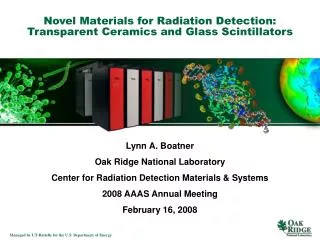 Novel Materials for Radiation Detection: Transparent Ceramics and Glass Scintillators