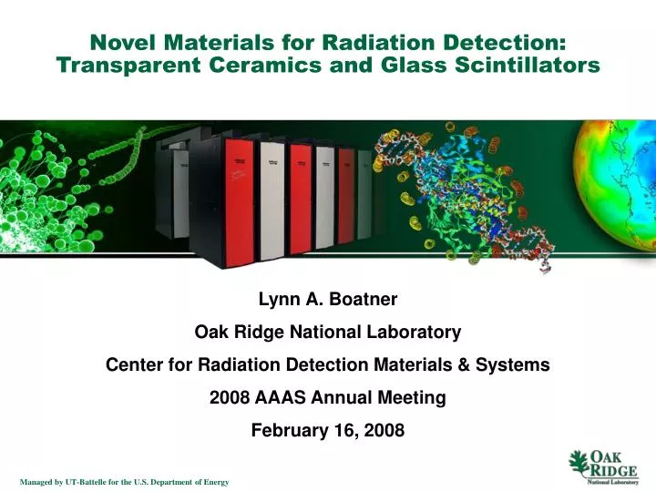 novel materials for radiation detection transparent ceramics and glass scintillators