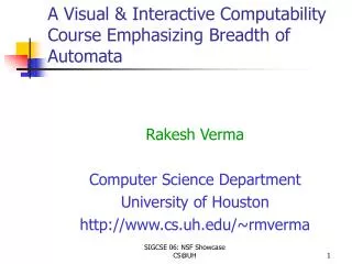 A Visual &amp; Interactive Computability Course Emphasizing Breadth of Automata