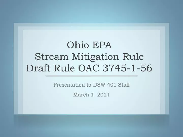 ohio epa stream mitigation rule draft rule oac 3745 1 56