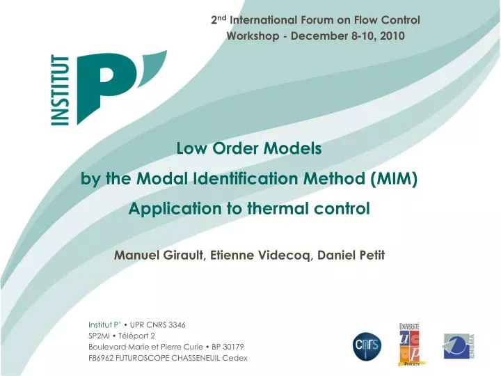 low order models by the modal identification method mim application to thermal control