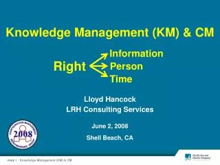 Knowledge Management (KM) &amp; CM
