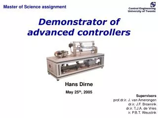 Demonstrator of advanced controllers