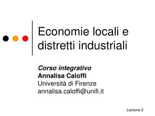 economie locali e distretti industriali