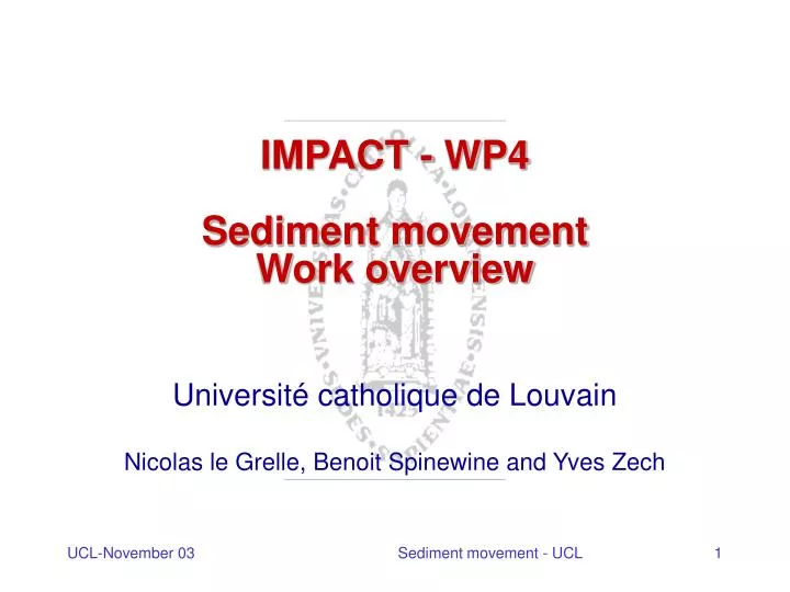impact wp4 sediment movement work overview