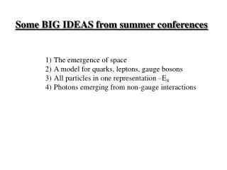 Some BIG IDEAS from summer conferences
