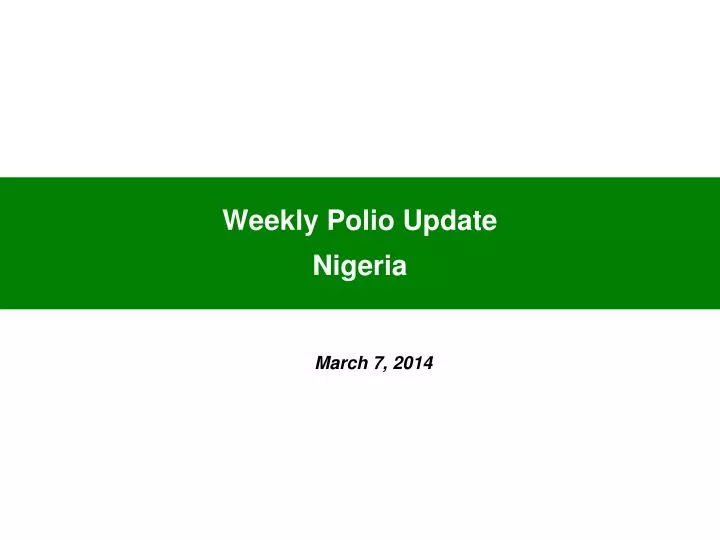 weekly polio update nigeria
