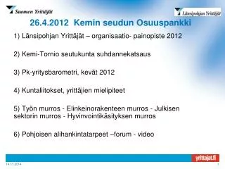 26 4 2012 kemin seudun osuuspankki
