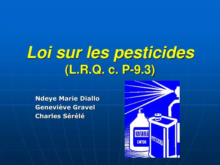 loi sur les pesticides l r q c p 9 3