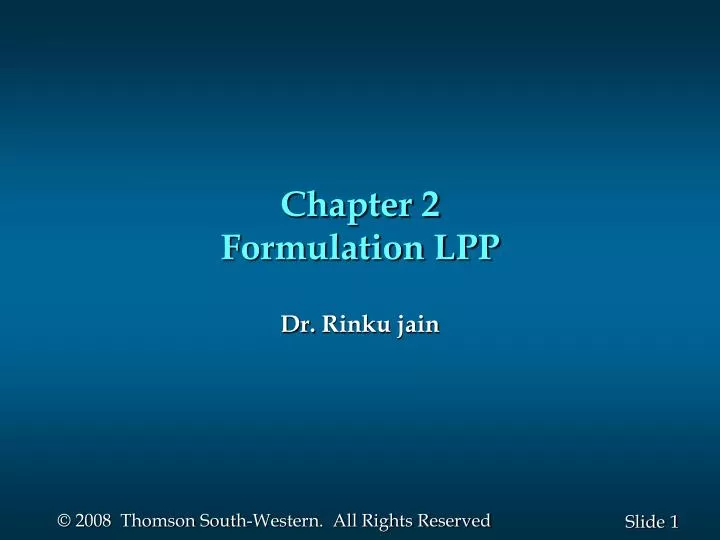 chapter 2 formulation lpp