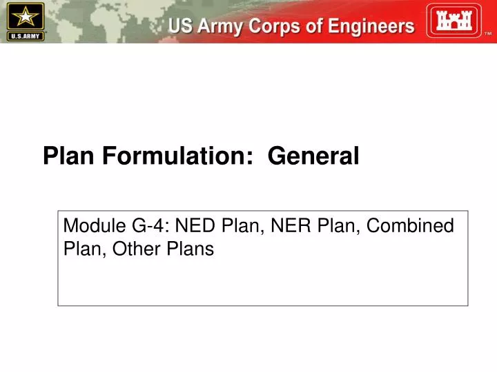 plan formulation general