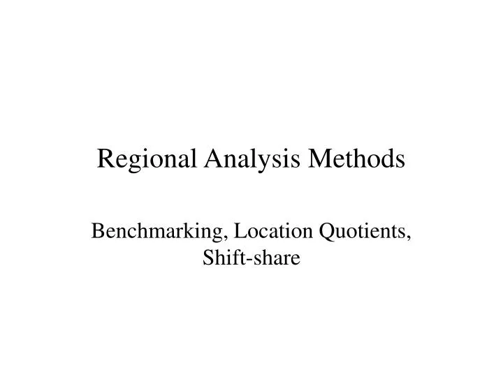 regional analysis methods