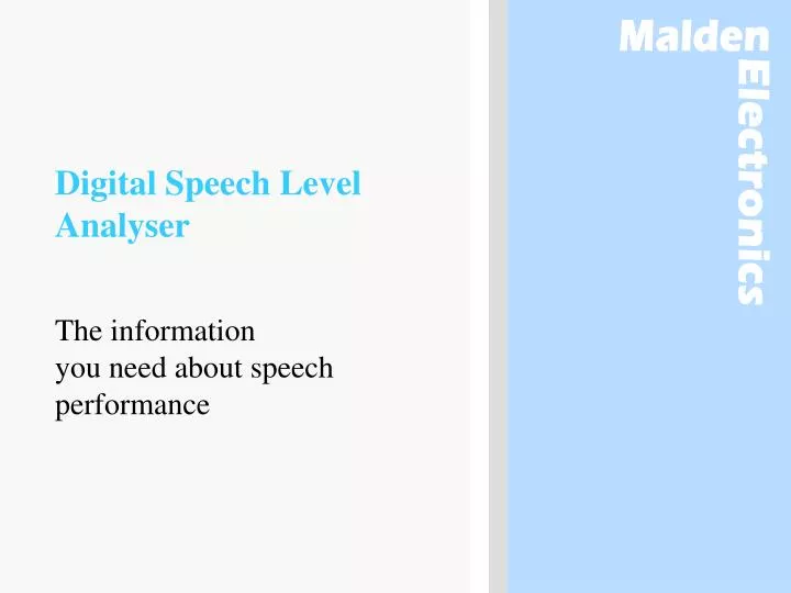 digital speech level analyser