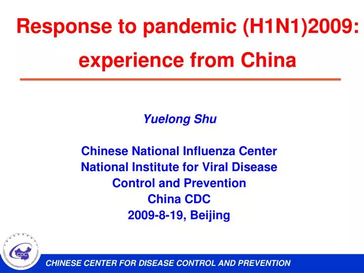response to pandemic h1n1 2009 experience from china