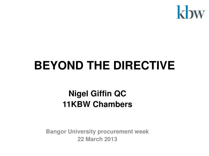beyond the directive