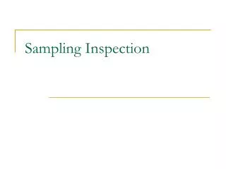 Sampling Inspection