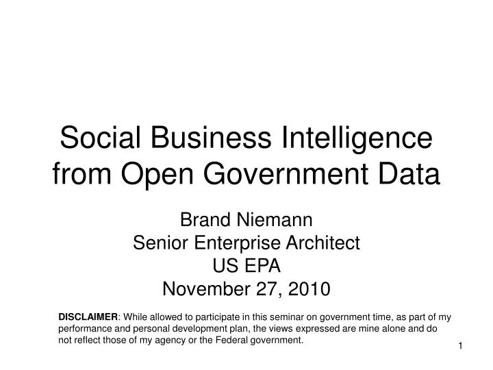 social business intelligence from open government data