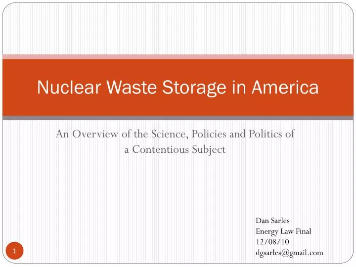 nuclear waste storage in america
