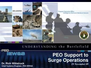 PEO Support to Surge Operations 19 November 09