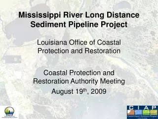 Mississippi River Long Distance Sediment Pipeline Project