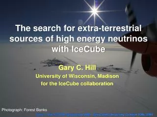 The search for extra-terrestrial sources of high energy neutrinos with IceCube