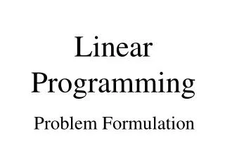 Linear Programming