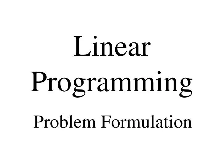 linear programming