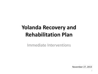 Yolanda Recovery and Rehabilitation Plan