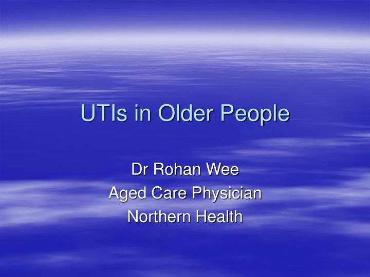 utis in older people