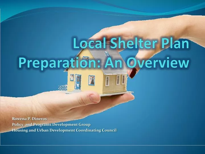 local shelter plan preparation an overview