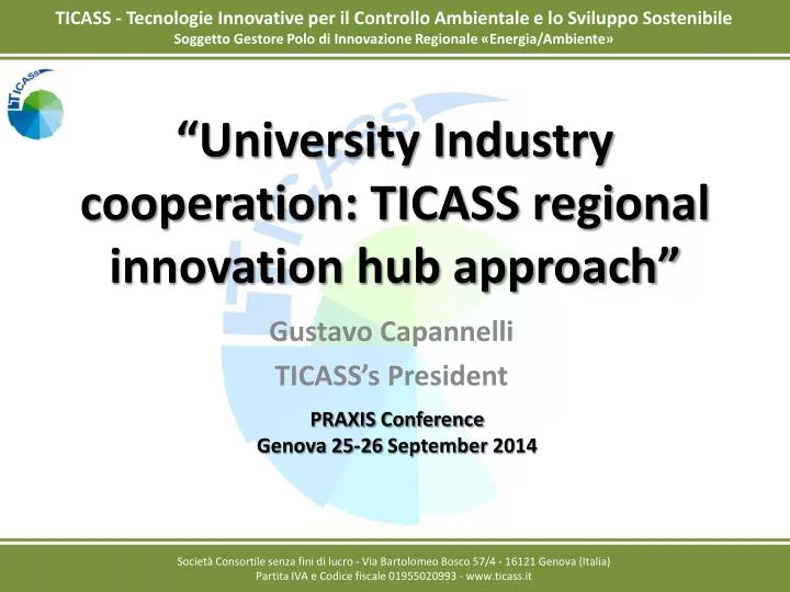 university industry cooperation ticass regional innovation hub approach