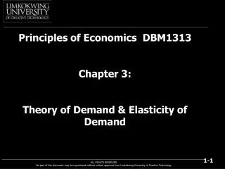 principles of economics dbm1313 chapter 3 theory of demand elasticity of demand
