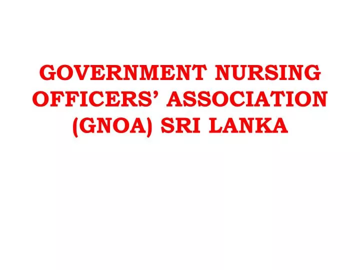 government nursing officers association gnoa sri lanka