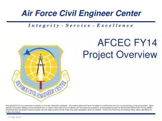 AFCEC FY14 Project Overview