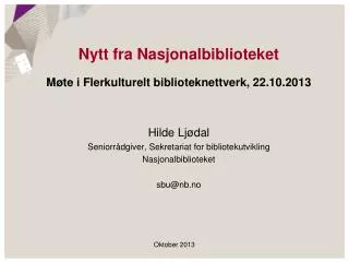 nytt fra nasjonalbiblioteket