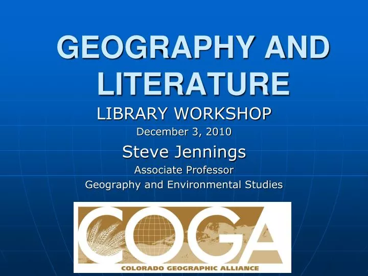 geography and literature