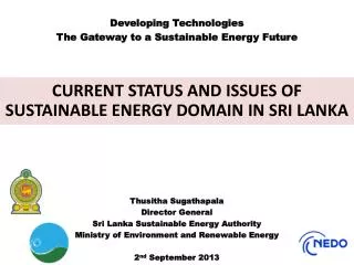 Developing Technologies The Gateway to a Sustainable Energy Future